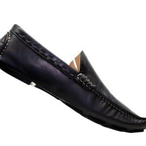 Simone Mariotti Men's Black Pebbled Leather Driving Loafers EUR 41 – Handmade IT